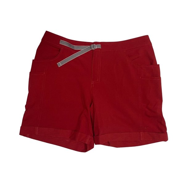 Zyia Active Women's XL Not Just A Trail Belted Red Shorts 34" x 6" - Picture 1 of 8
